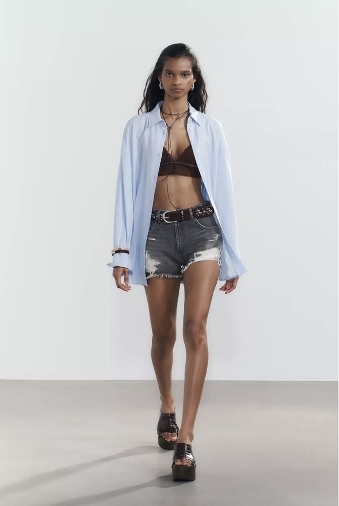 Лляна сорочка Zara рубашка