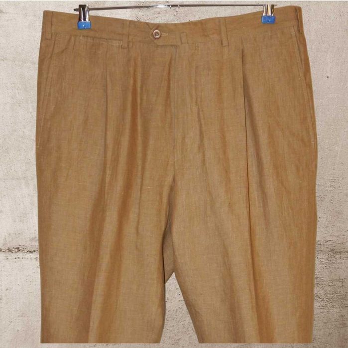 Льняные брюки классического кроя ERMENEGILDO ZEGNA. Size 52R IT.