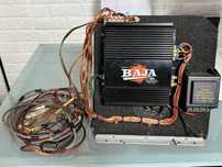 Sistema de som com subwoofer, amplificador e fuzivel para descargas