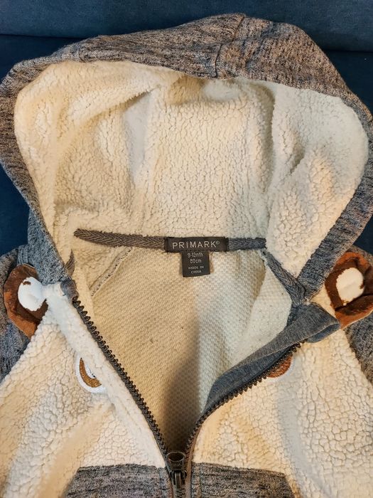 Ciepły sweter na podszewce z misia, Primark, rozmiar 80 cm