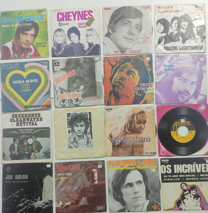 Discos antigos Vinil 7' single (pequenos)