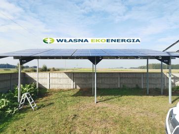 Wiata samochodowa, Carport, altana fotowoltaiczna o mocy 9.6kW