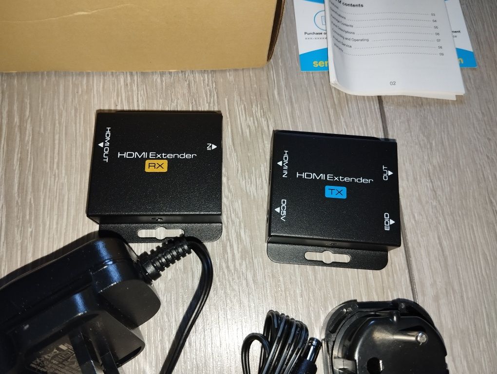 Przedłużacz adapter HDMI ethernet