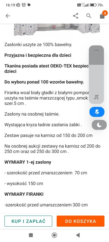 Firana z zasłonami jednorożec dziecięca