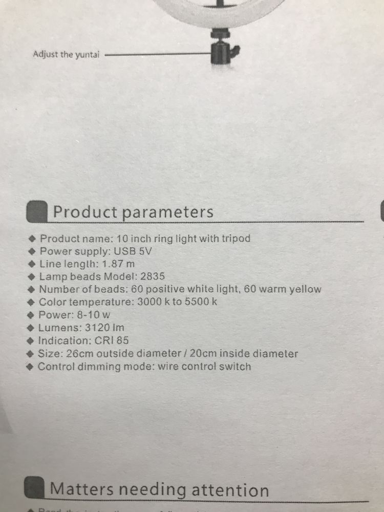 Lampa pierścieniowa Ring Light 26 cm