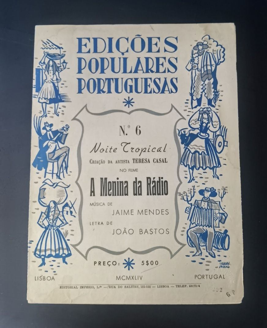 Pauta musica dos anos 40 - A menina da Rádio