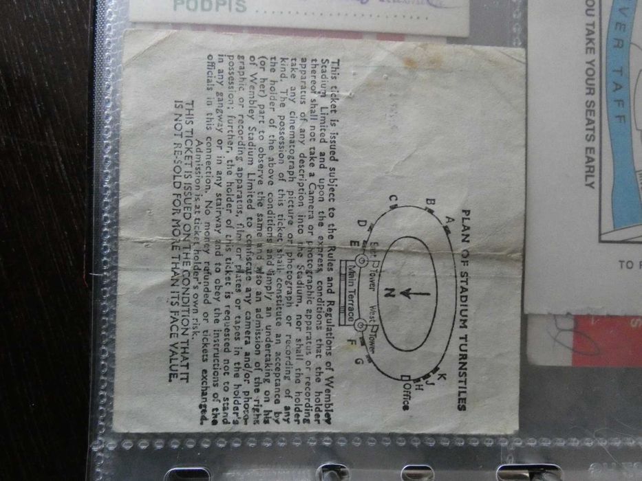 Oryginalny bilet Anglia - Polska Wembley 1973 UNIKAT