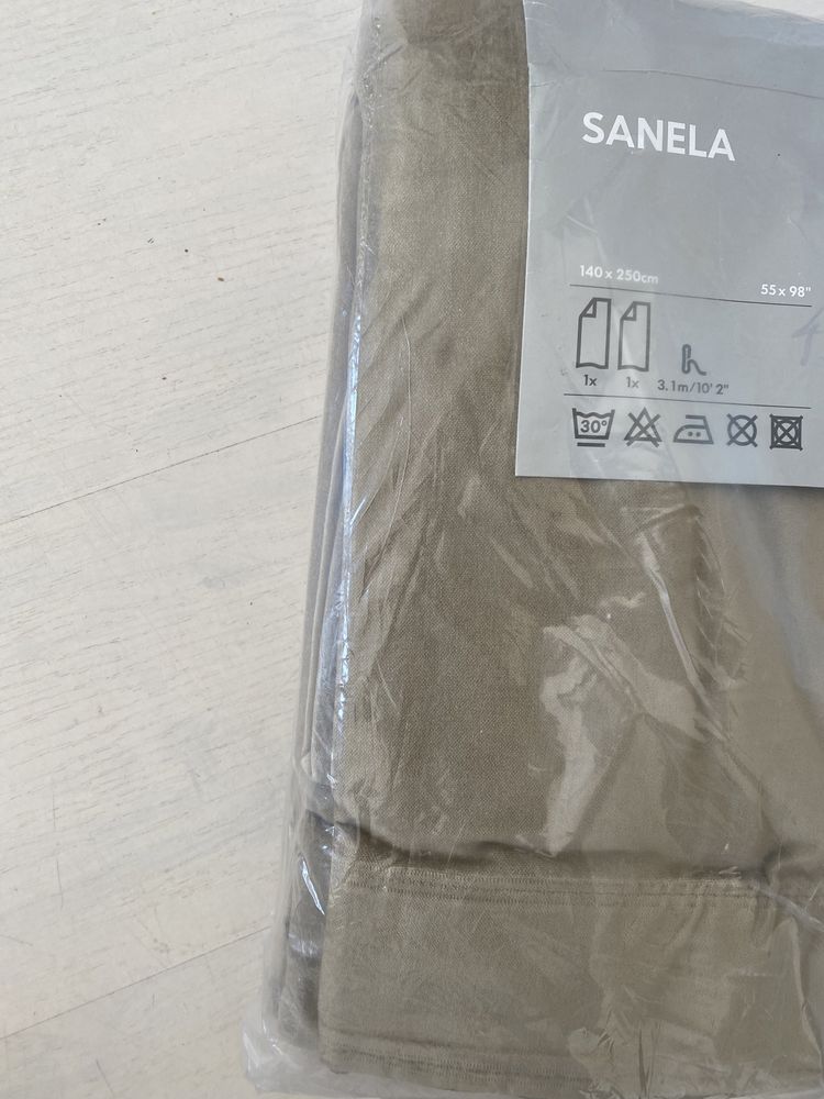 Zaslony Ikea Sanela aksamit bawelniany