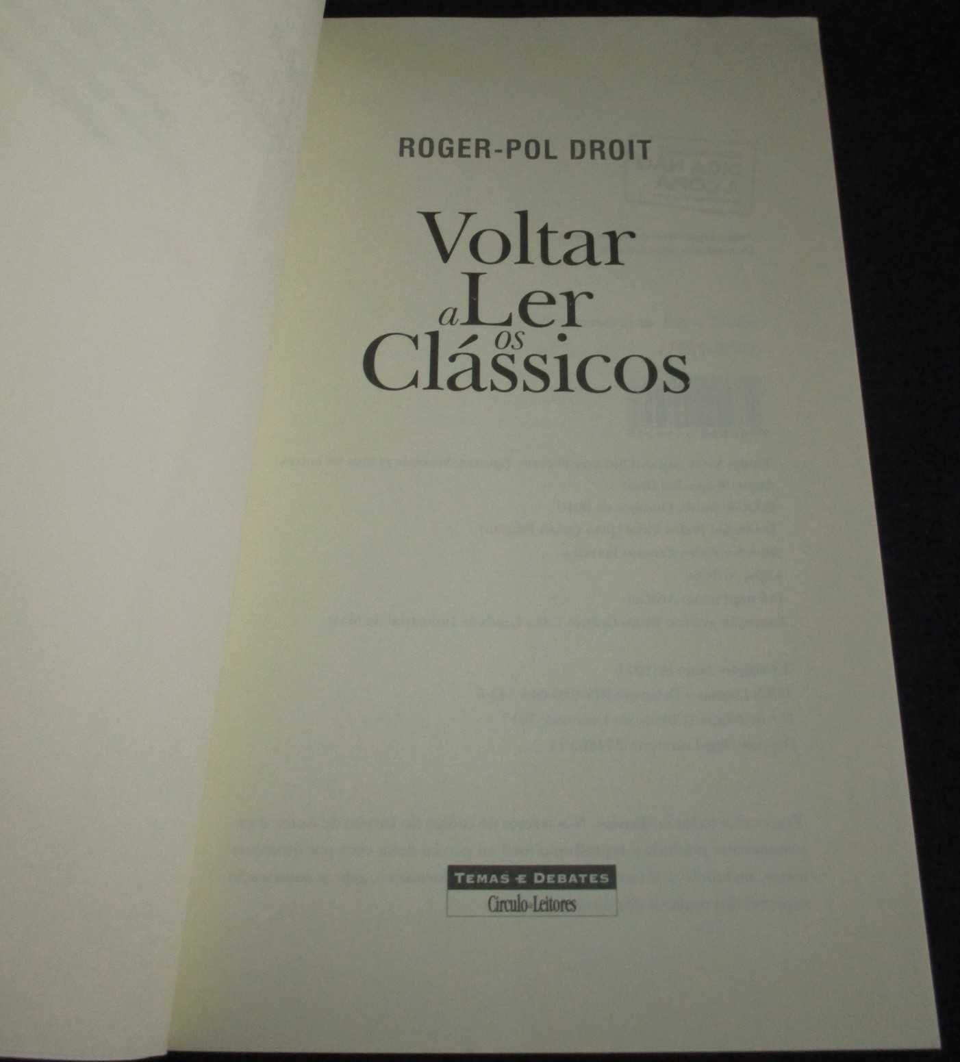 Livro Voltar a Ler os Clássicos Roger-Pol Droit