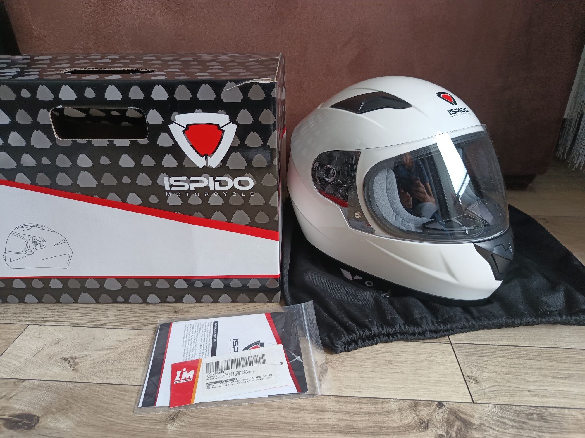 Kask motocyklowy dziecięcy Ispido L jak Nowy