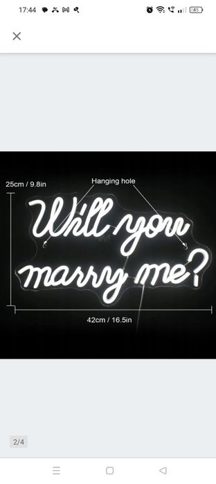 Napis LED 'Will you marry me'