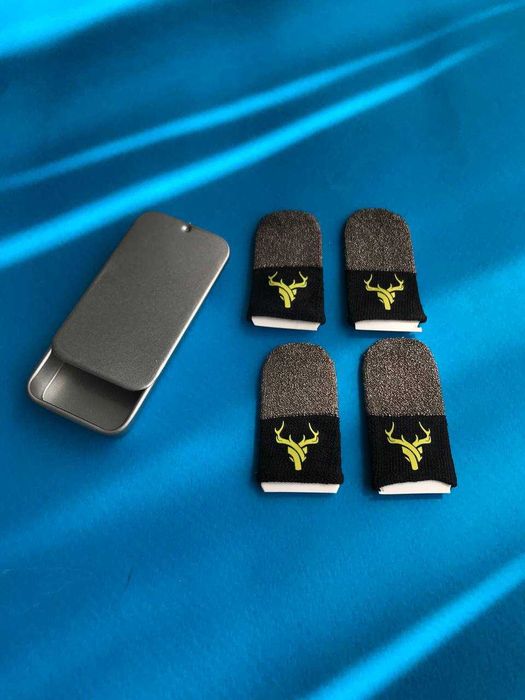 Напальчники с серебряным волокном для телефона, 4 шт. + кейс