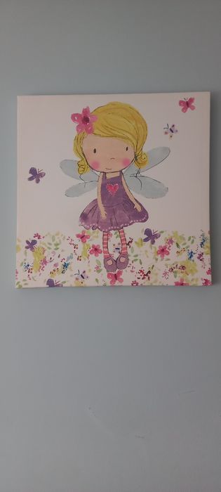 Uroczy Obraz na Płótnie Wróżka, Motylki - Dekoracja do pokoju dziecka