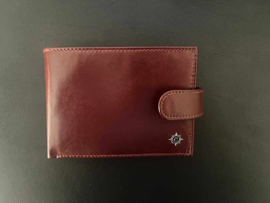 Portfel Męski Skórzany Bordowy RFID