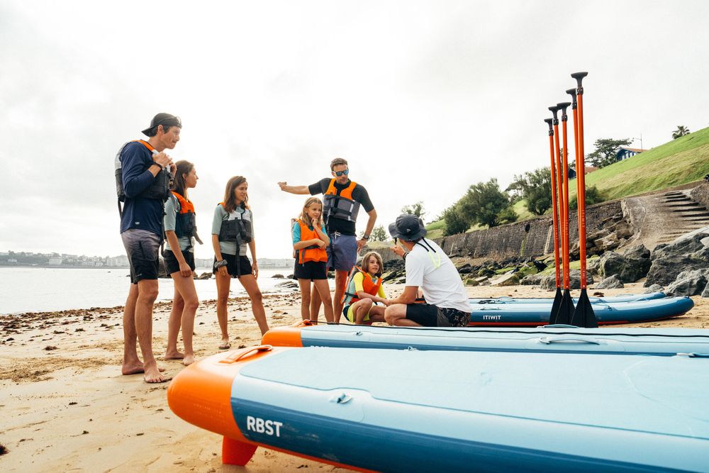 Stand up paddle insuflável robusta para empresas de aluguer