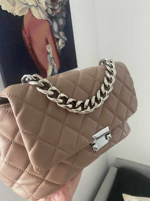 Сумка кожаная новая бежевая