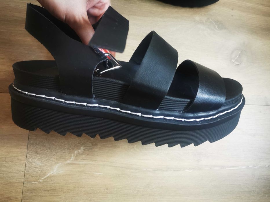 Sandały czarne platforma skóra Steve Madden rozmiar 37