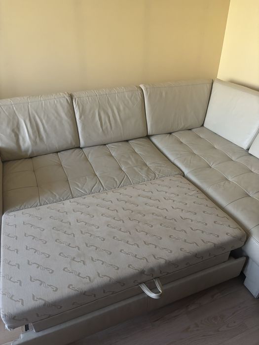 Шкіряний розкладний диван