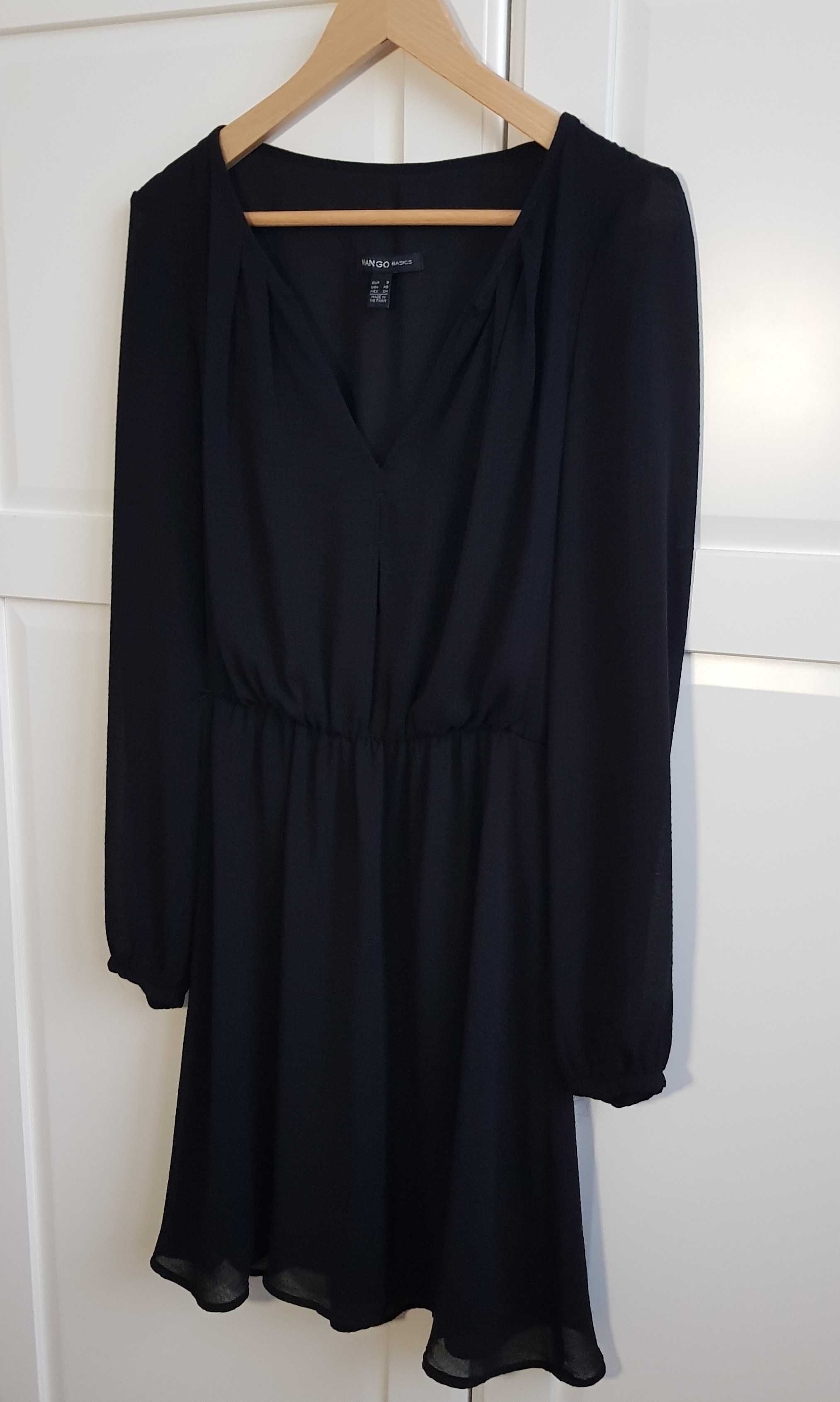 Sukienka czarna vintage boho  MANGO S 36