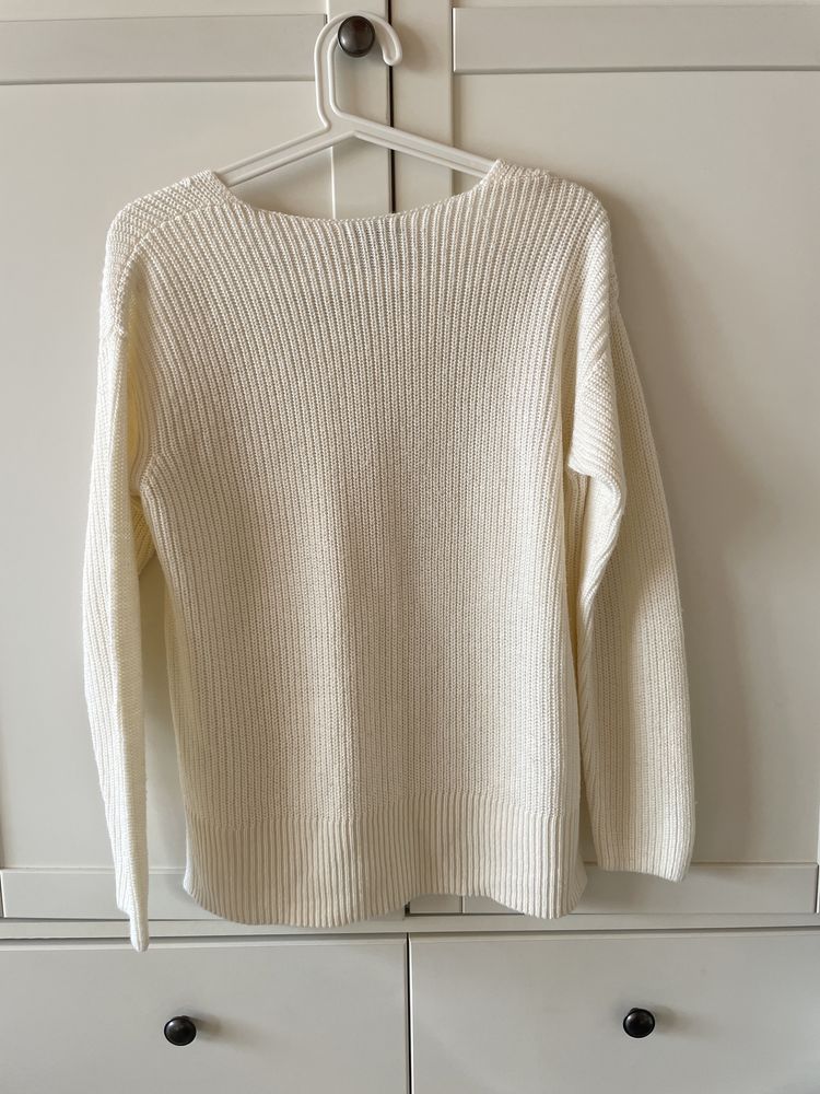 Sweterek kremowy śmietankowy biały S H&M