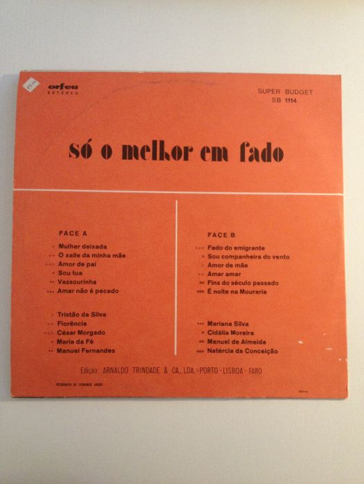 Disco vinil Só O Melhor Em Fado (LP, Vários artistas)