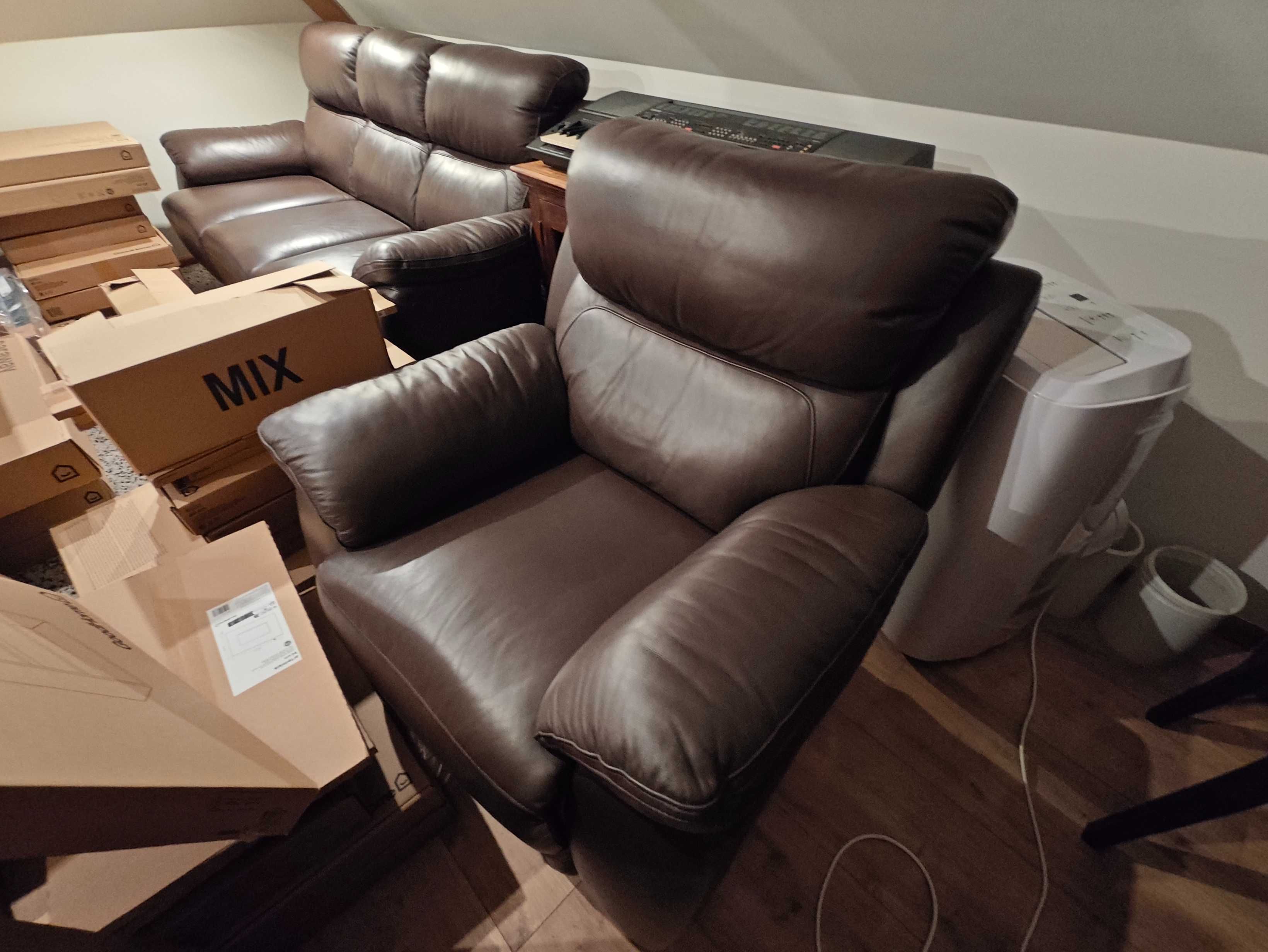 Komplet mebli kanapa Vinotti Sofa 3-os 2 fotele Relax Skóra