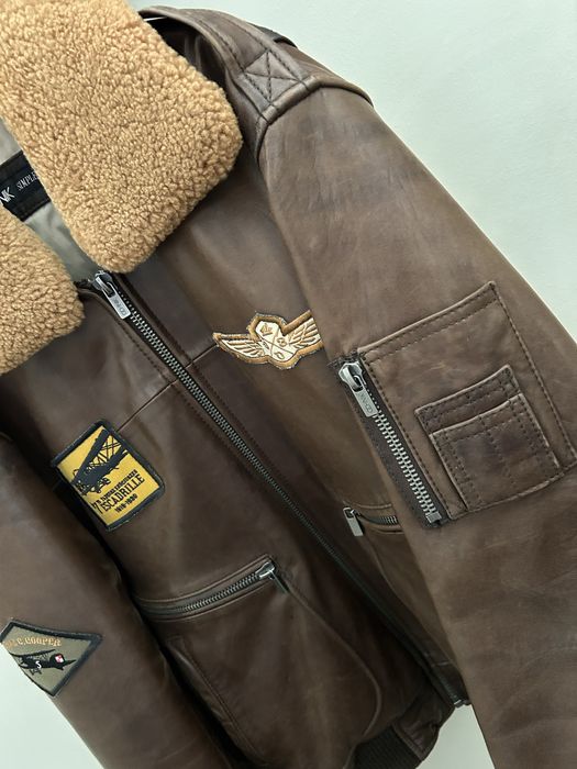 Brązowa kurtka skórzana pilotka Ochnik dywizjon 303 r. S