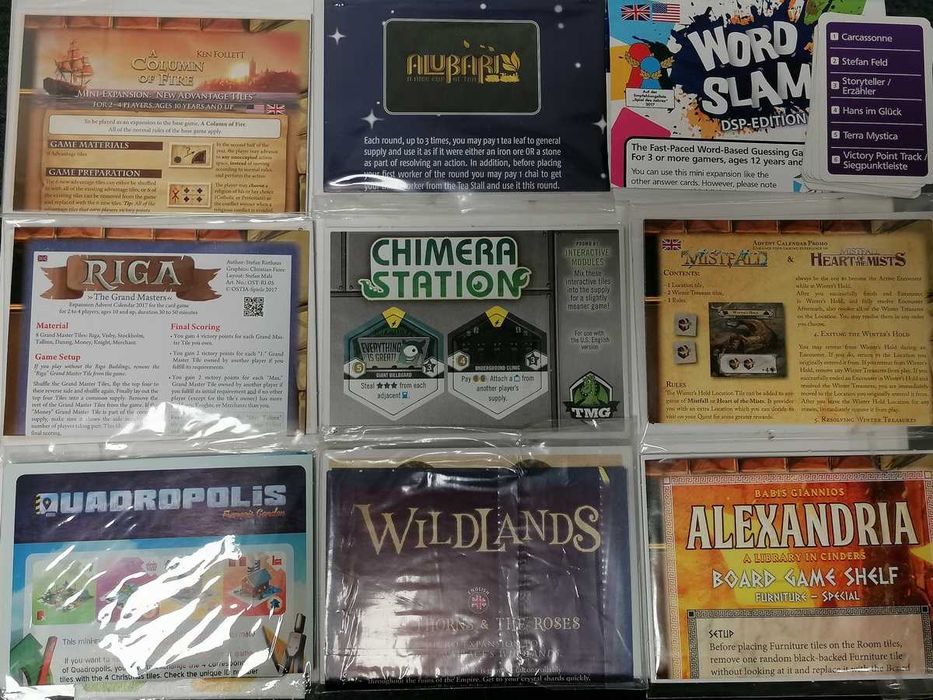 Mini-expansões (Promos) para jogos de tabuleiro (L-Z)