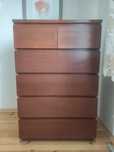 Komoda Malm Ikea 6 szuflad ciemny brąz