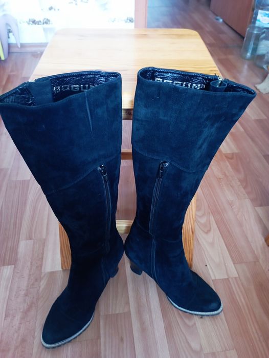 Сапоги чулки, натуральна замша