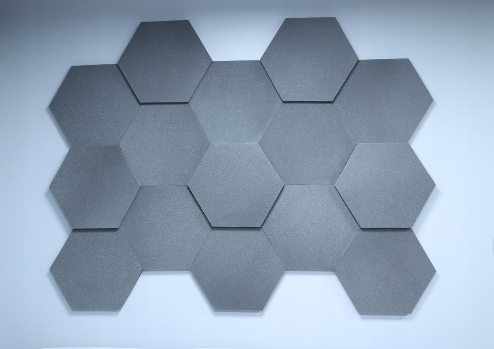 Tapeta Akustyczna Pianka Wygłuszająca HEXAGON Panel 10szt Zestaw
