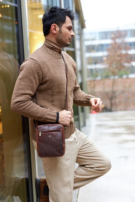 skórzana torba męska do pracy — peterson