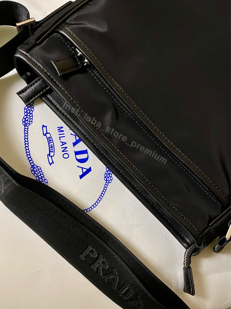 PRADA Re-Nylon Econyl Messenger Bag Black