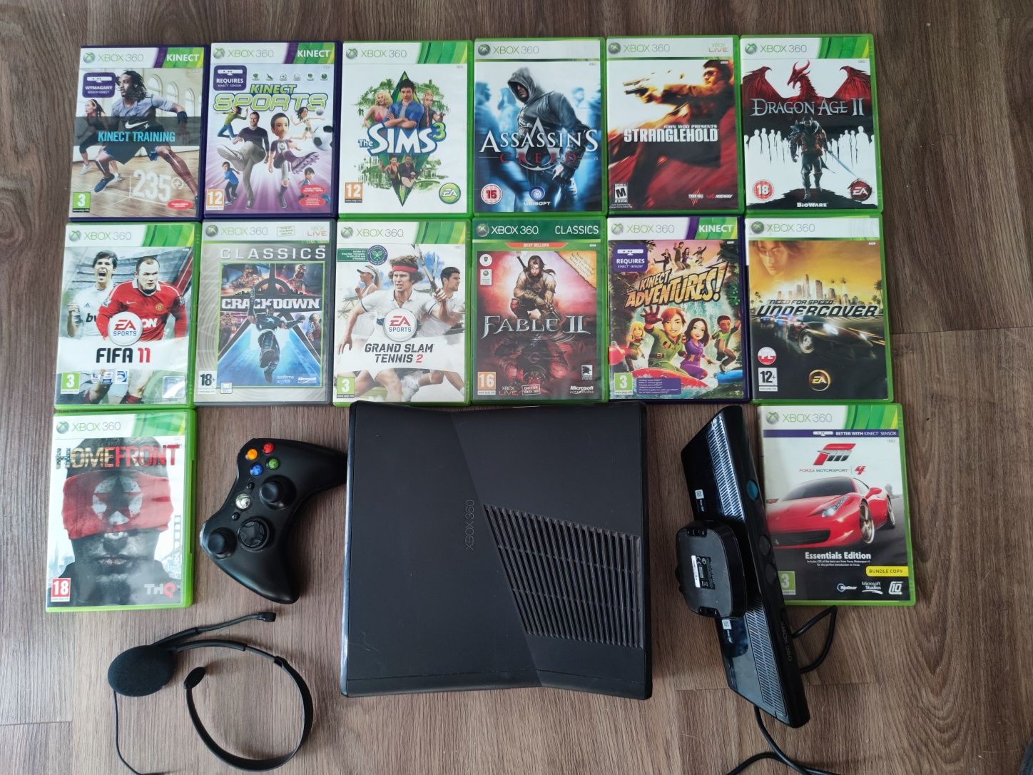 Xbox 360 500GB + 14 gier + Kinect + Pad + słuchawki