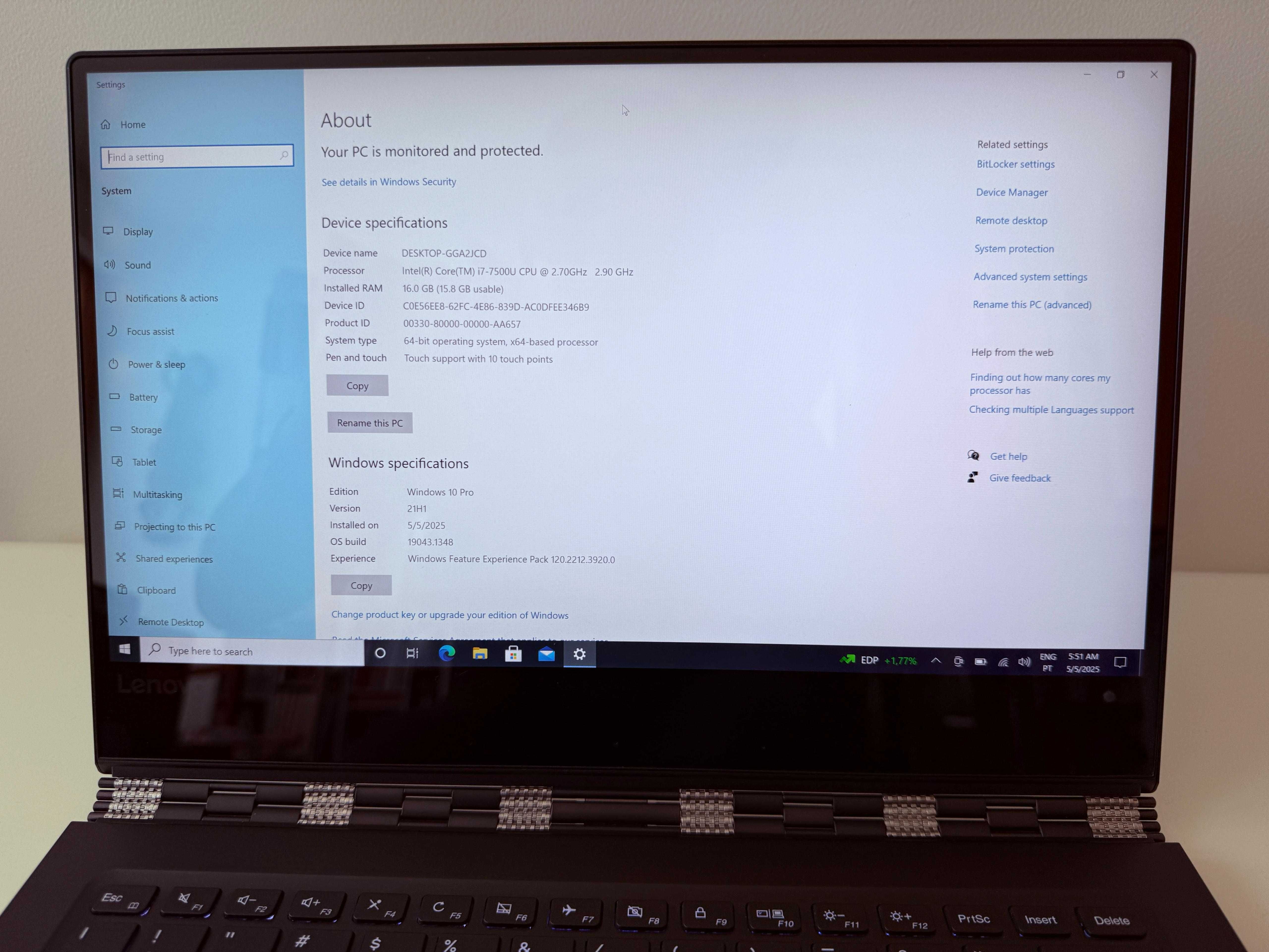 Lenovo Yoga 910-13ikb Hibrido - Ecran tátil, 16Gb RAM, SSD 512 Gb