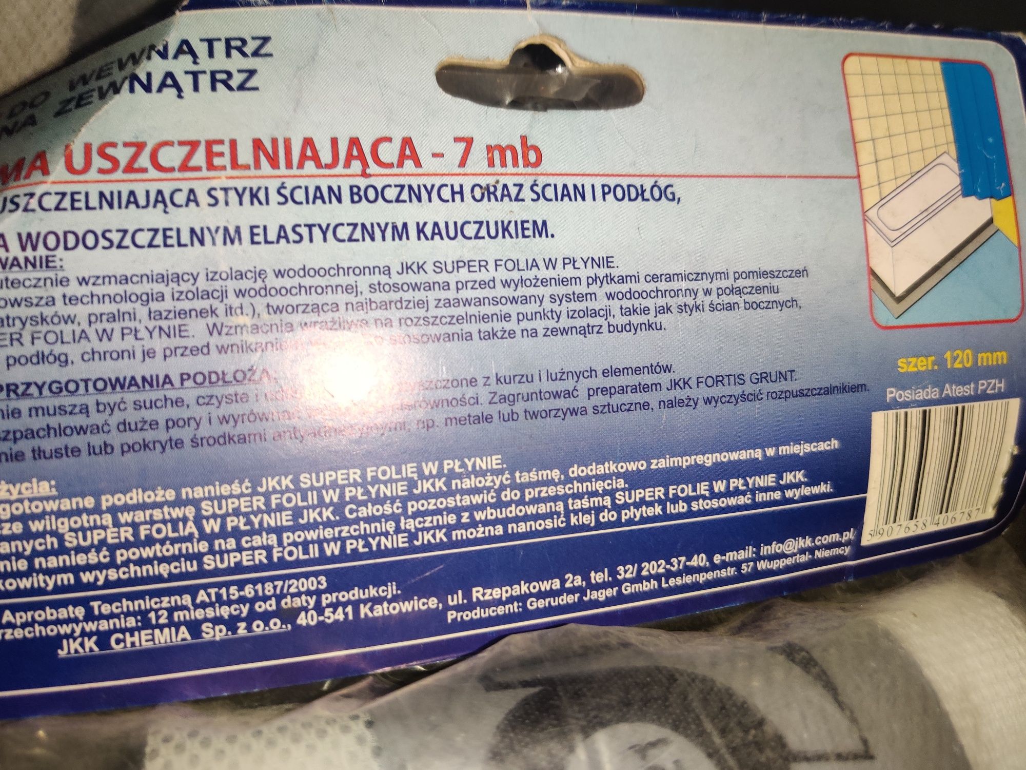 Taśma izolacyjna oraz narożnik wewnętrzny