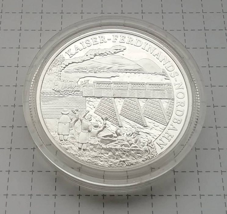 Австрія 20 Євро 2007р. Залізниця Фердинанда. СРІБЛО. ПРУФ.