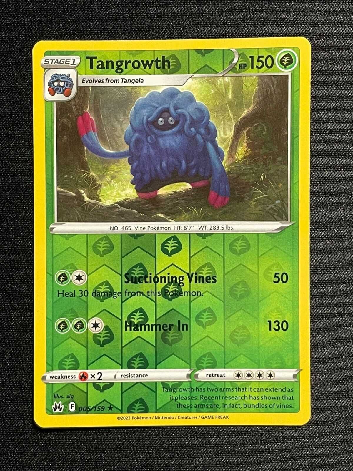 Carta Pokémon Tangrowth Reverse Zenith 5/159