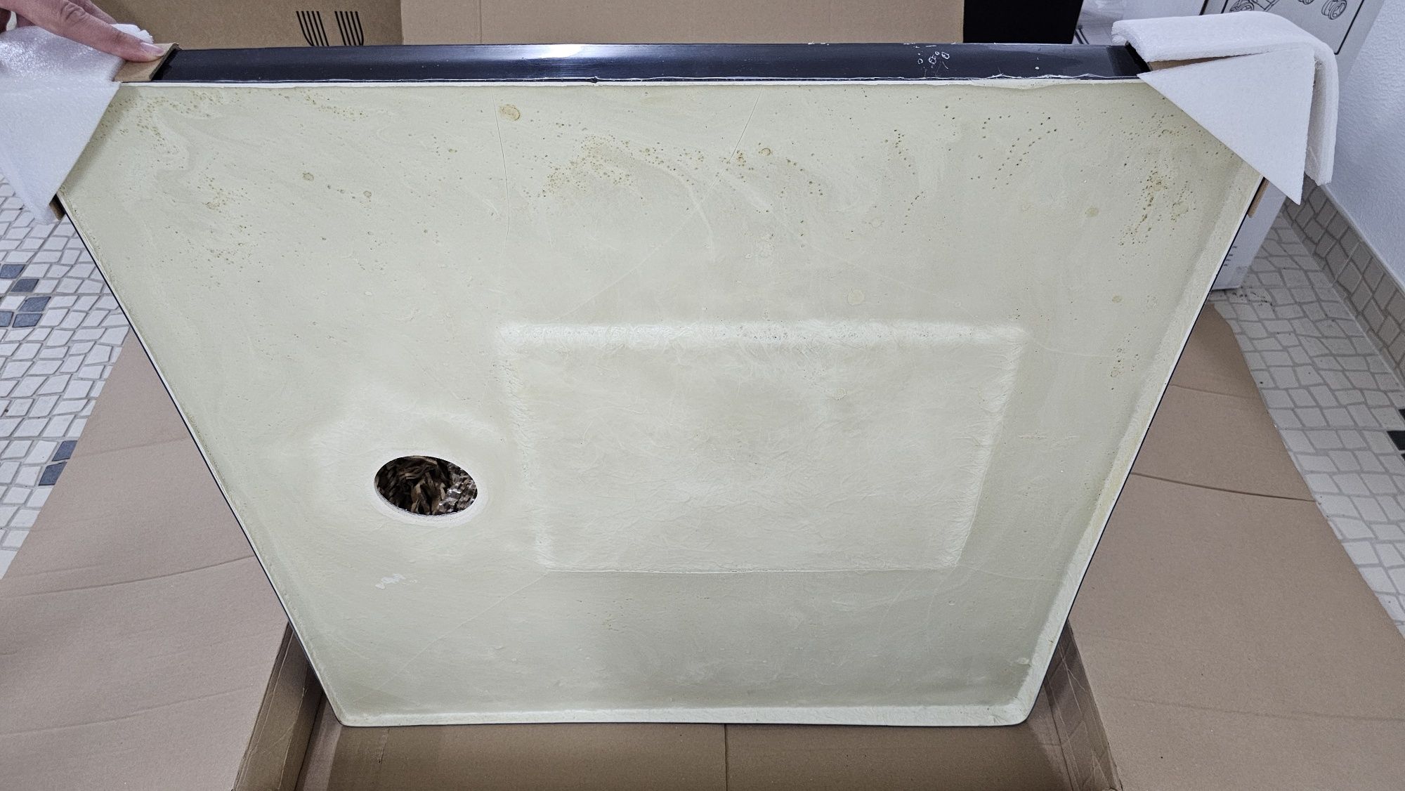 Base de duche fibra preta 80×80