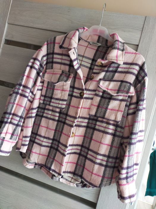 Kurtka koszulowa w kratę rozmiar S