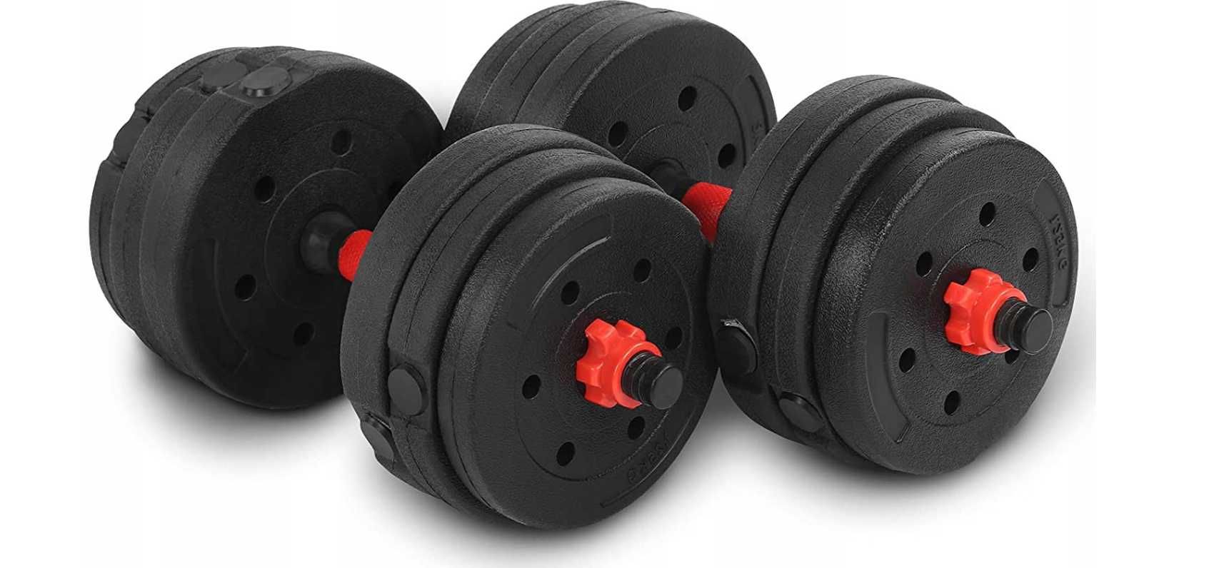 HANTLE REGULOWANE NOWE 2x10kg zestaw sztangielki gryf 20kg siłownia