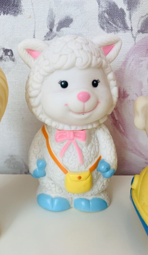 Gumowe figurki Baby Love Kitsh owieczka,lew, piesek vintage