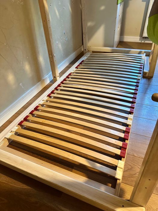 Łóżko piętrowe drewniane, antresola, materac 90x200, statek piracki