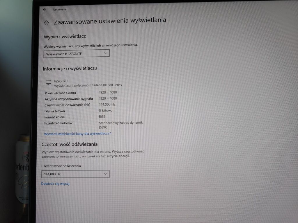 Zestaw komputer gamingowy + monitor i5 win 10 ssd 144hz