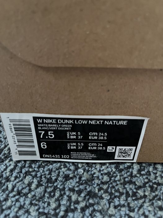 Nike dunk Low Mint next nature 38,5