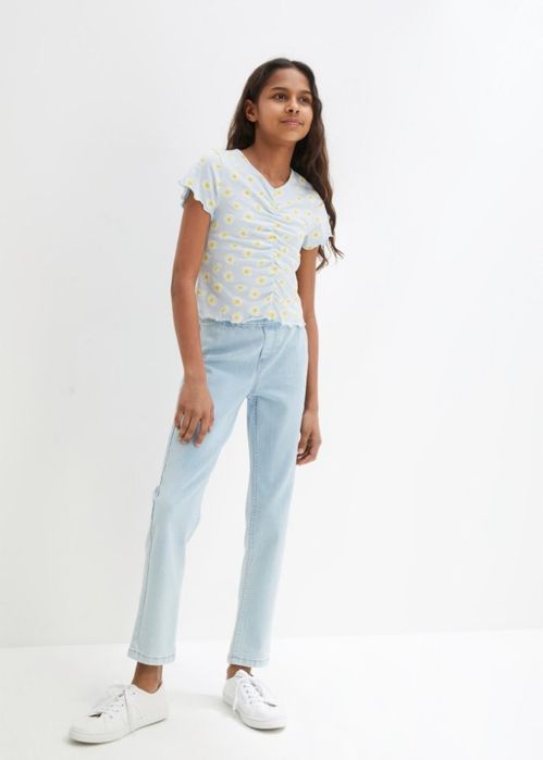 B.P.C T-shirt dziewczęcy krótki marszczony^167/170