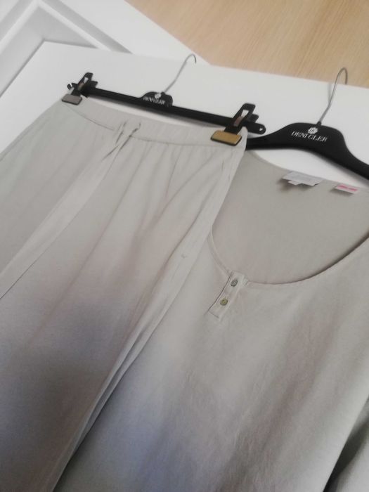 Massimo Dutti Piżama damska Loungewear 36S szałwiowa 100% Bawełna