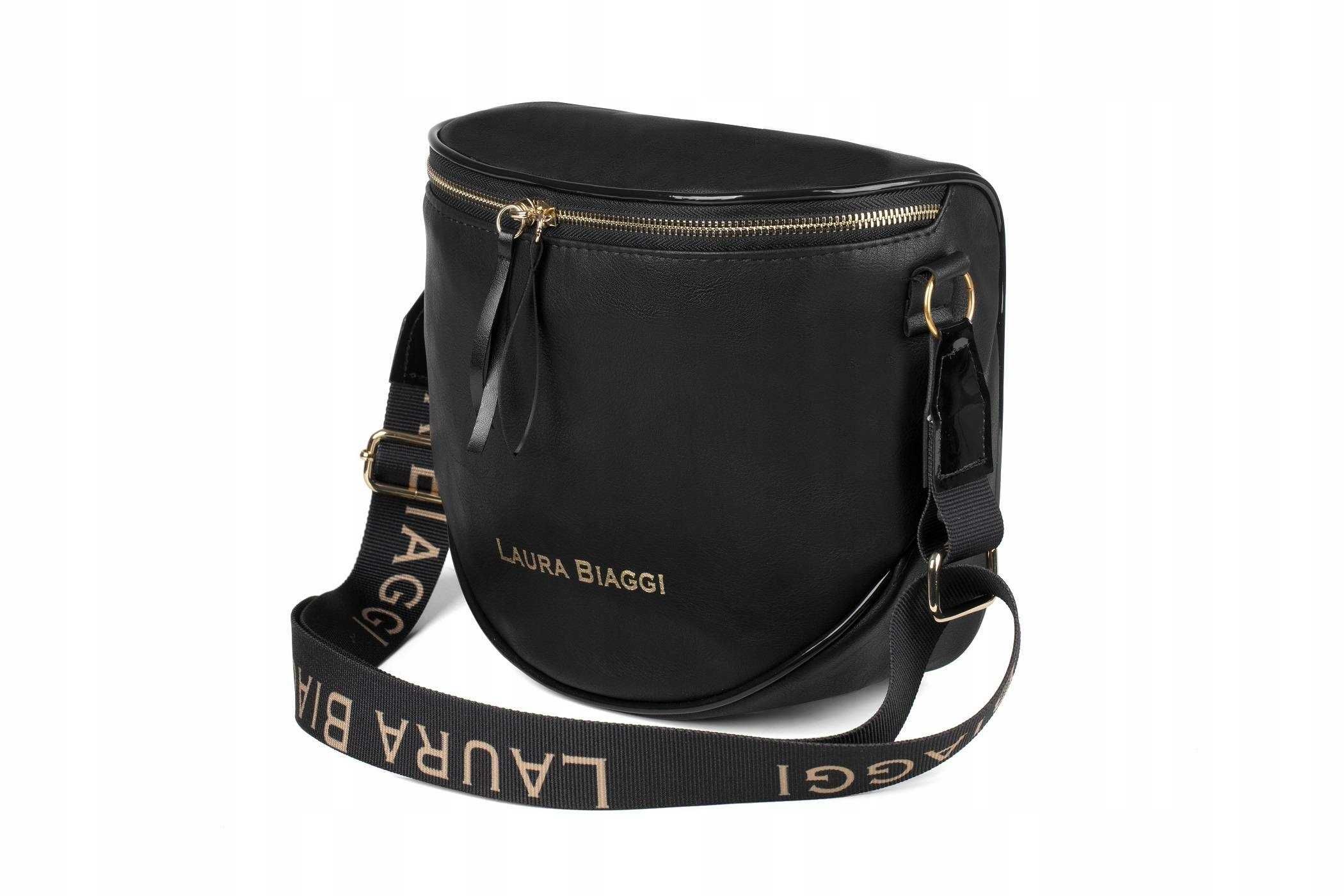 Laura Biaggi KB12 czarna listonoszka damska torebka na ramię kuferek