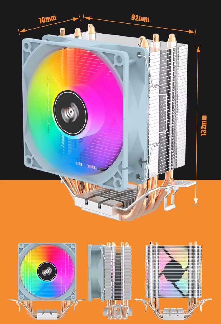 Кулер-башта для процесору Aigo ICE400SE, підсвітка RGB