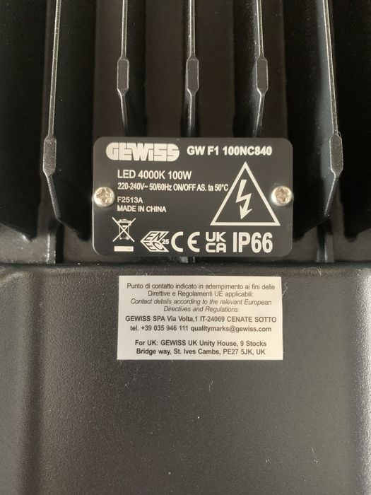 Projetor led   GEWISS 4000k 100w